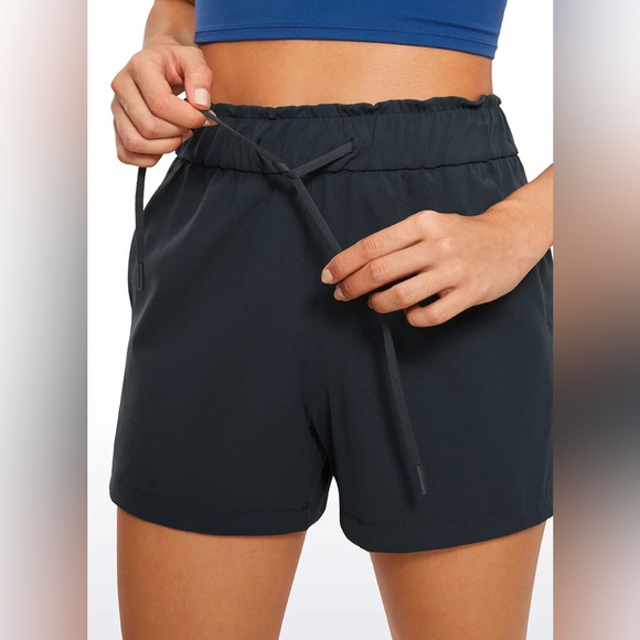 Stretch High-Rise Drawstring Shorts with Pockets 2.5" - Picture 4 of 8